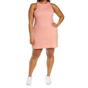 Nordstrom BP Sleeveless Ribbed Dress Pink Size 3X Rib Layering Beach Travel Mini
